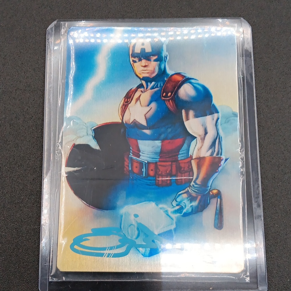 Captain America Metal card Signed by Sajad shah with COA
